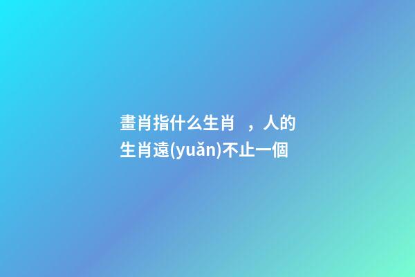 畫肖指什么生肖，人的生肖遠(yuǎn)不止一個-第1張-觀點(diǎn)-玄機(jī)派
